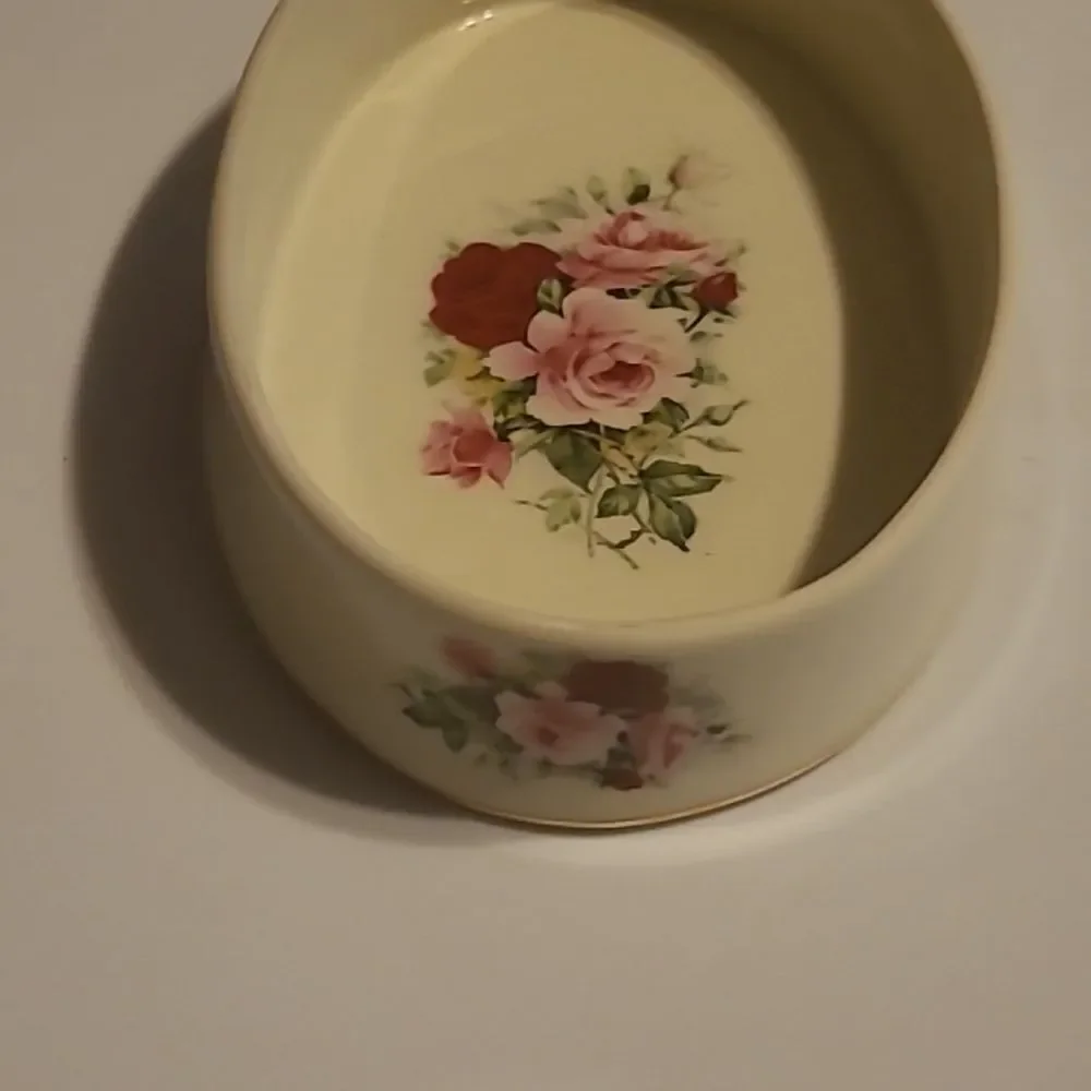 Floral Oval Ceramic Soap  Dish
